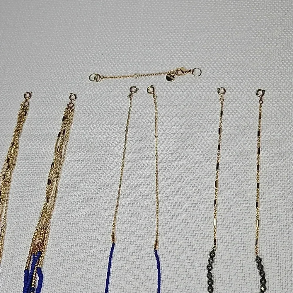 Retired Vintage Stella & Dot Tulum Tassel Necklace Gold Blue Beaded Versatile - Picture 9 of 16